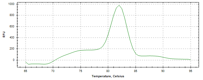 Melt curve analysis of above amplification.