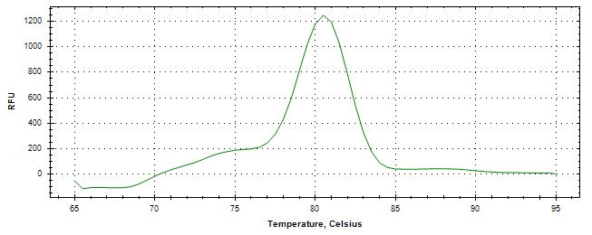 Melt curve analysis of above amplification.