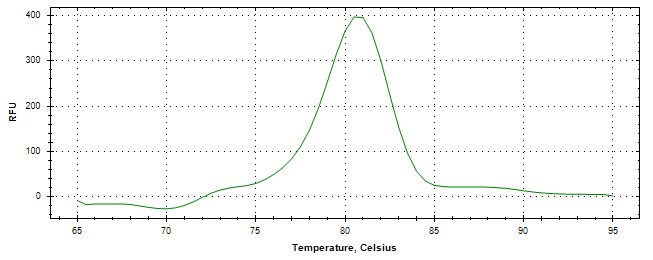 Melt curve analysis of above amplification.