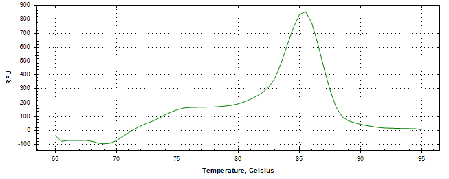Melt curve analysis of above amplification.