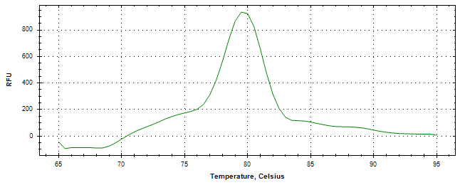 Melt curve analysis of above amplification.