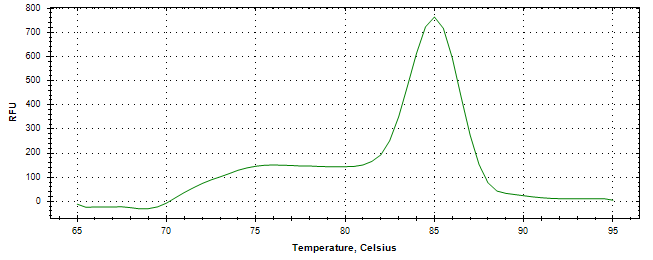Melt curve analysis of above amplification.