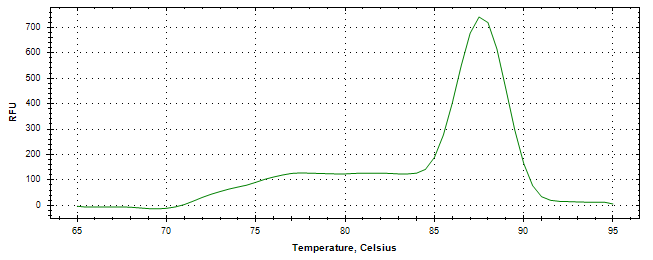 Melt curve analysis of above amplification.