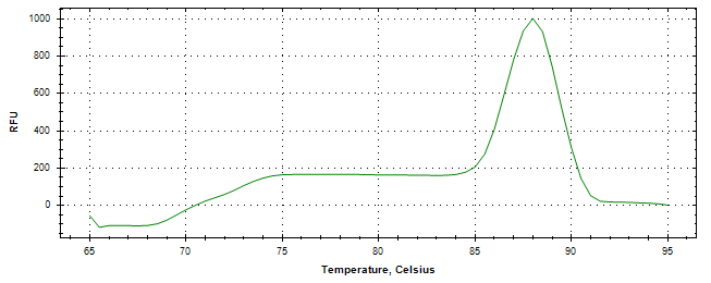 Melt curve analysis of above amplification.