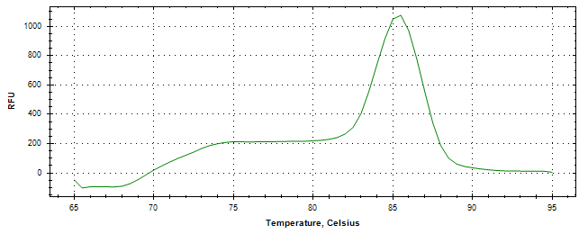 Melt curve analysis of above amplification.