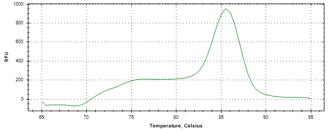 Melt curve analysis of above amplification.