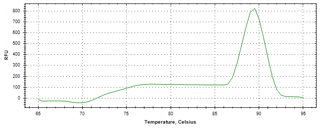 Melt curve analysis of above amplification.