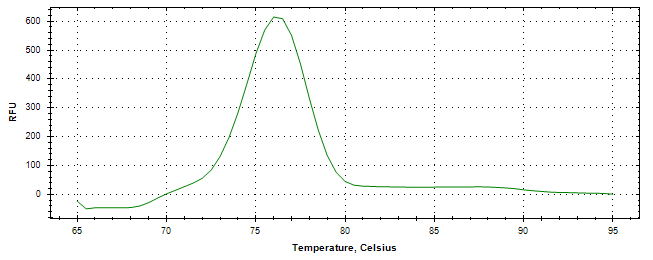 Melt curve analysis of above amplification.