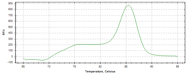 Melt curve analysis of above amplification.