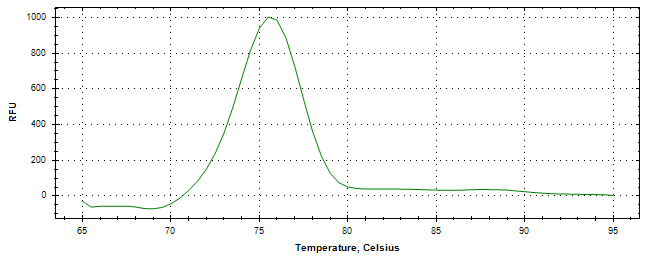 Melt curve analysis of above amplification.