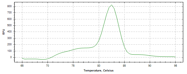 Melt curve analysis of above amplification.