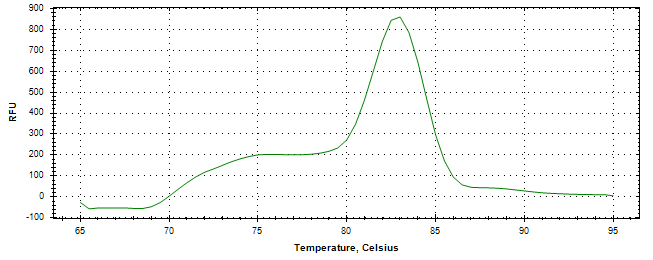 Melt curve analysis of above amplification.