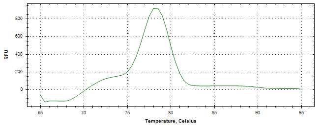 Melt curve analysis of above amplification.