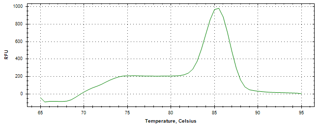 Melt curve analysis of above amplification.