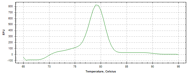 Melt curve analysis of above amplification.