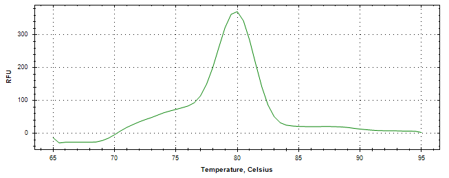 Melt curve analysis of above amplification.