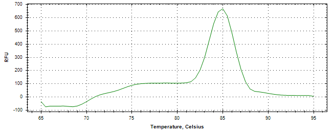 Melt curve analysis of above amplification.