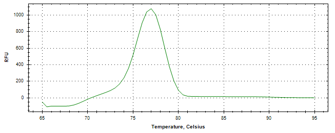 Melt curve analysis of above amplification.