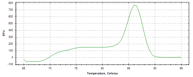 Melt curve analysis of above amplification.