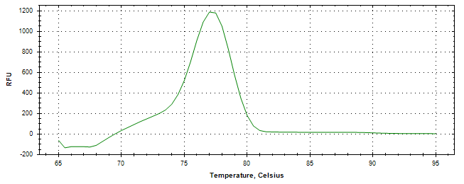 Melt curve analysis of above amplification.