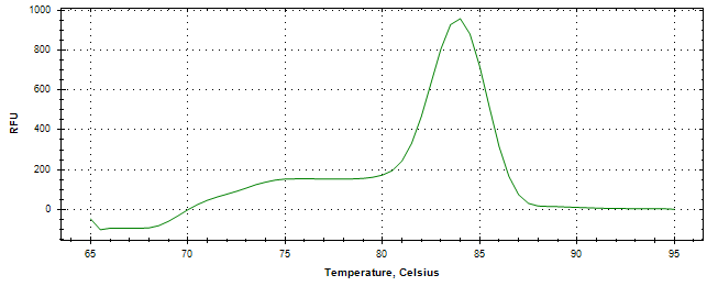 Melt curve analysis of above amplification.