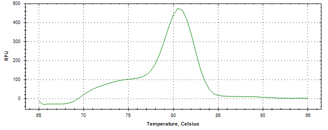 Melt curve analysis of above amplification.