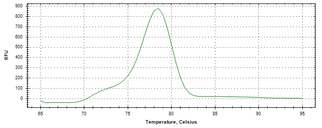 Melt curve analysis of above amplification.