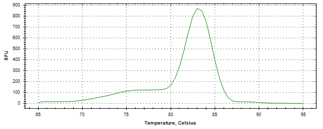 Melt curve analysis of above amplification.