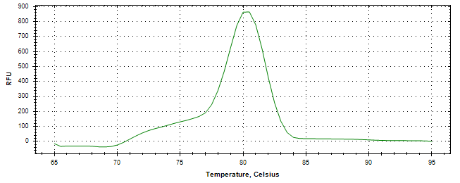 Melt curve analysis of above amplification.