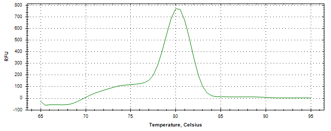 Melt curve analysis of above amplification.