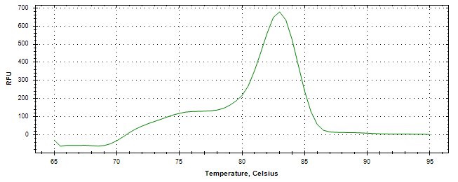 Melt curve analysis of above amplification.