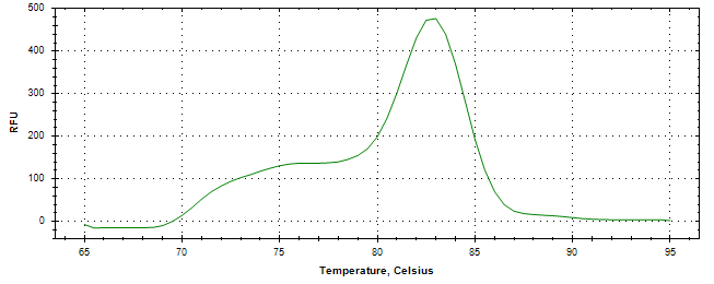 Melt curve analysis of above amplification.