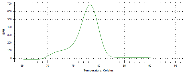 Melt curve analysis of above amplification.