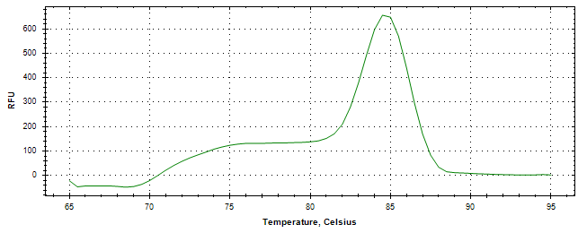 Melt curve analysis of above amplification.