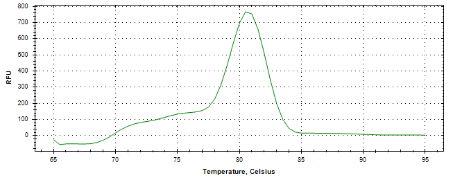 Melt curve analysis of above amplification.