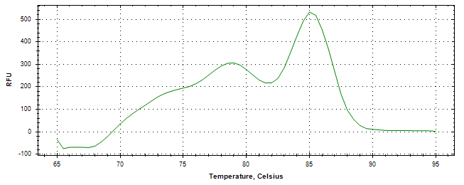 Melt curve analysis of above amplification.