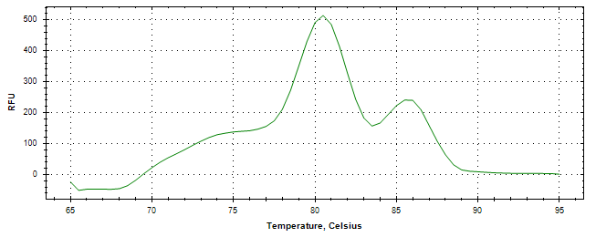 Melt curve analysis of above amplification.