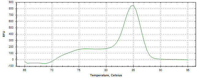 Melt curve analysis of above amplification.