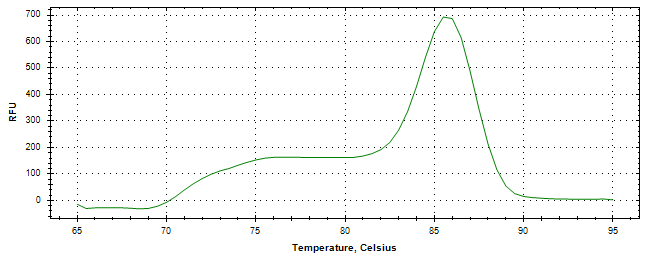 Melt curve analysis of above amplification.