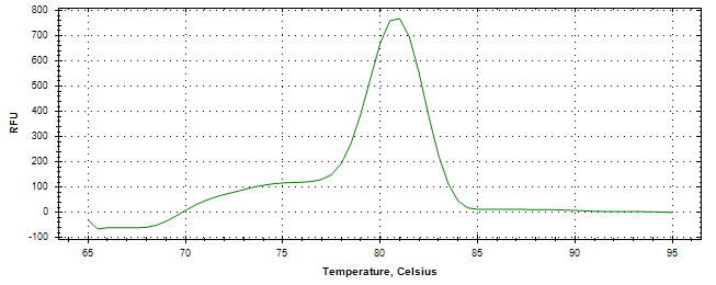 Melt curve analysis of above amplification.