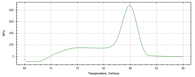 Melt curve analysis of above amplification.