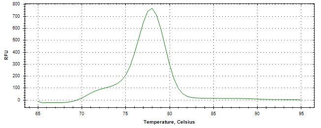 Melt curve analysis of above amplification.