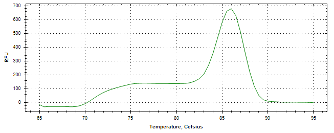 Melt curve analysis of above amplification.