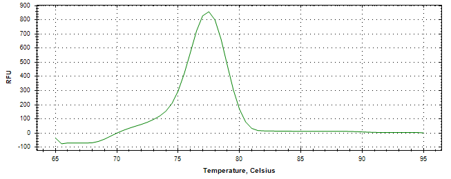 Melt curve analysis of above amplification.