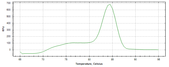 Melt curve analysis of above amplification.