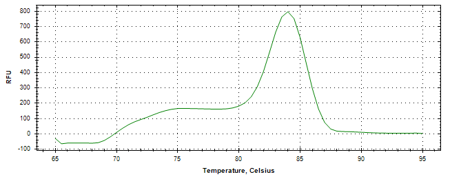 Melt curve analysis of above amplification.