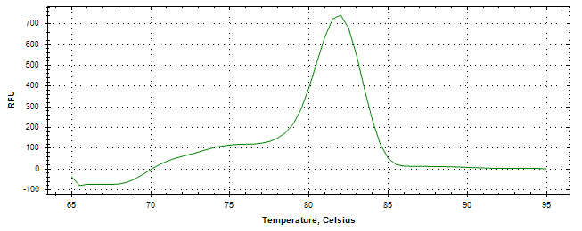 Melt curve analysis of above amplification.