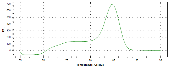 Melt curve analysis of above amplification.