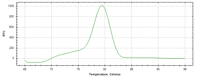 Melt curve analysis of above amplification.