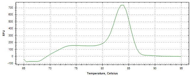 Melt curve analysis of above amplification.